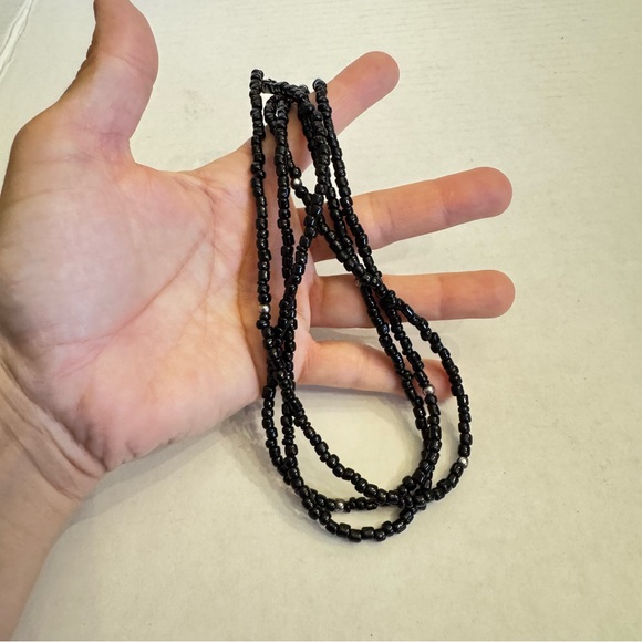 SILPADA Triple 3 Strand Black Glass Beads & Sterling Silver Beads Necklace - Picture 15 of 16